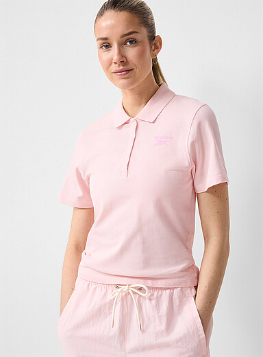 Reebok: Le polo de sport ajust&eacute; jersey piqu&eacute; rose Rose pour femme