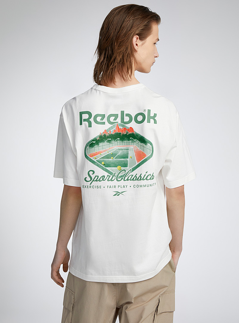 Reebok Classic: Le t-shirt court de tennis Beige crème pour homme