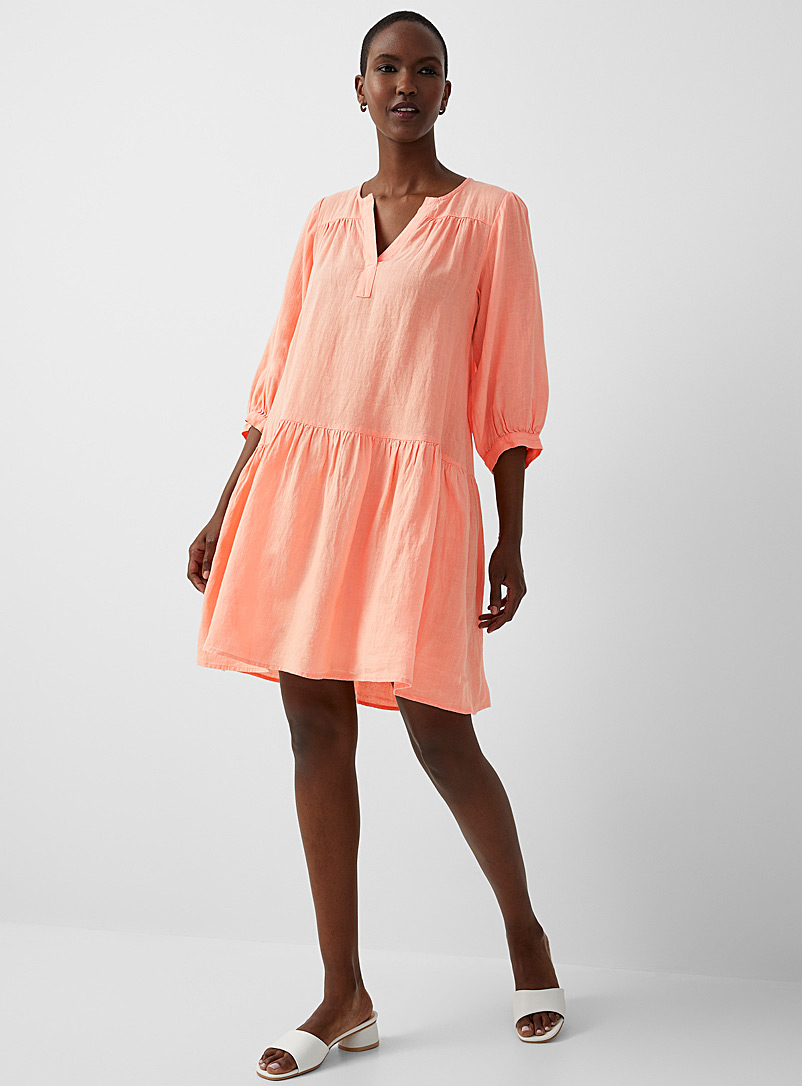 Part Two Coral Chanias tangerine tiered dress for women