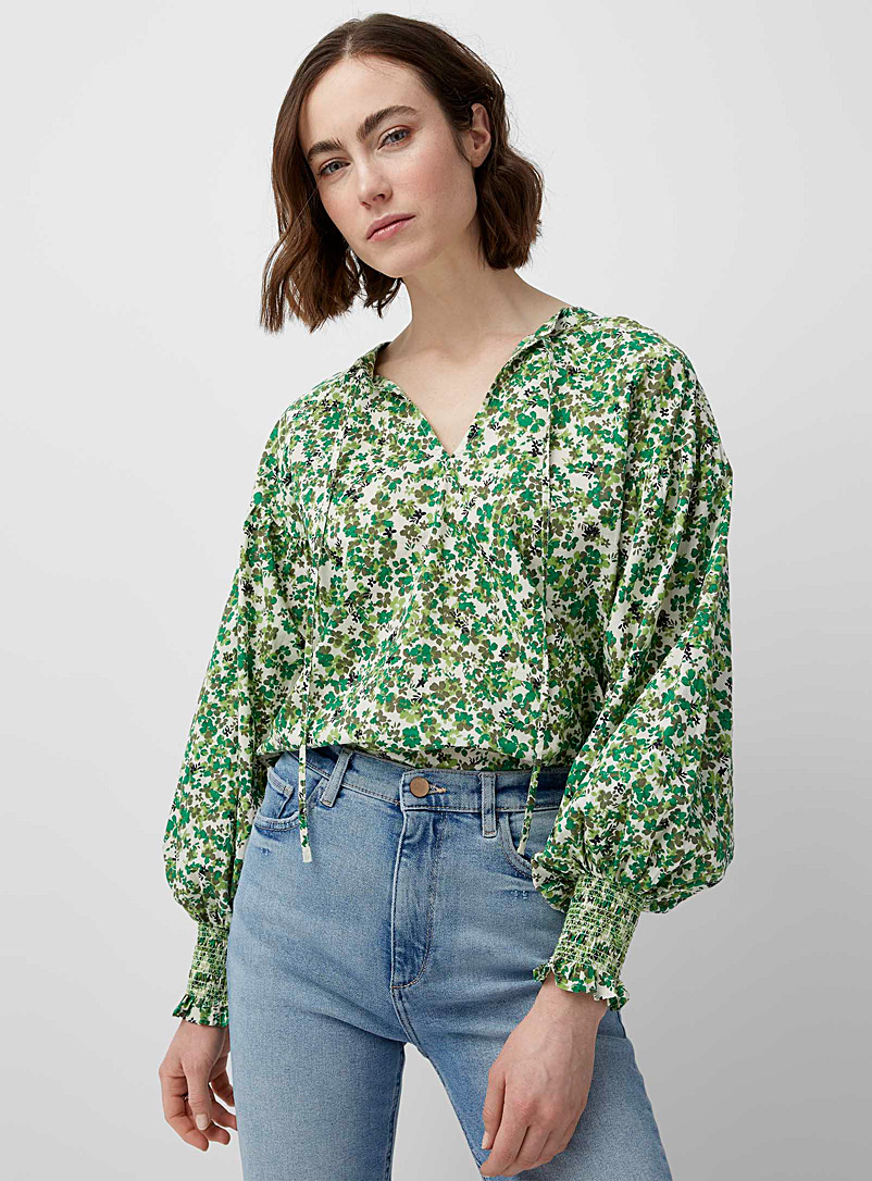 Part Two Green Nami emerald garden blouse for women