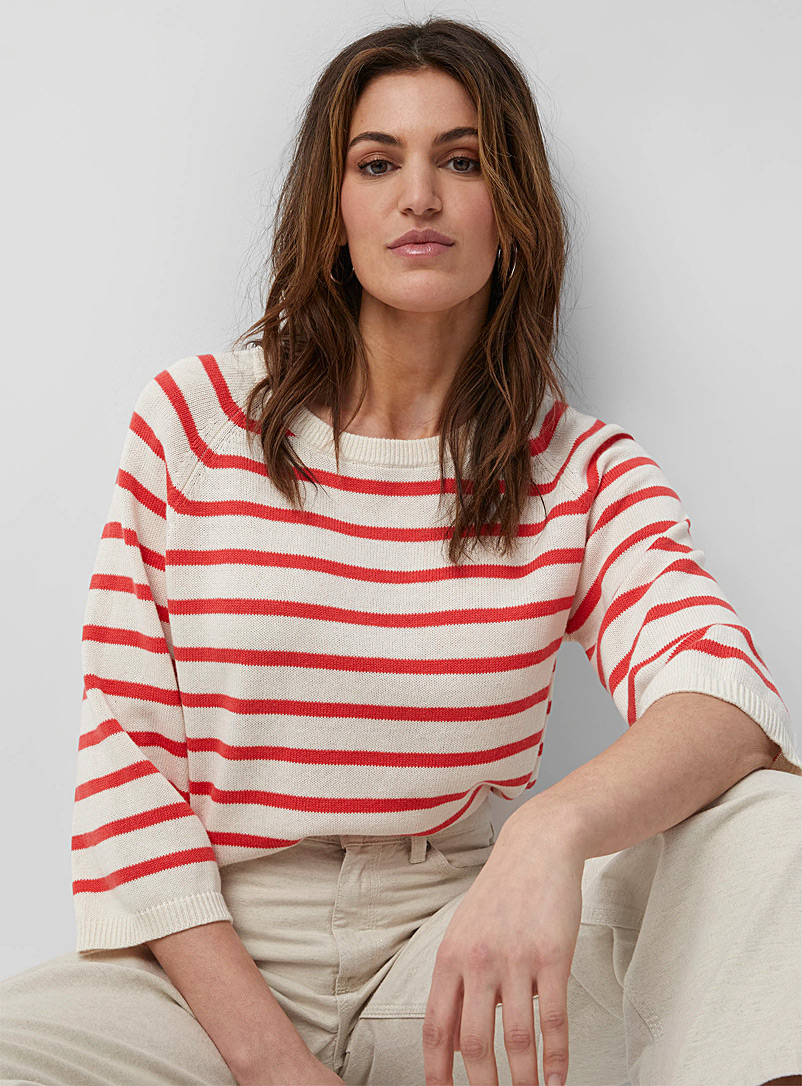 Part Two Ruby Red Niela scarlet stripes sweater for women