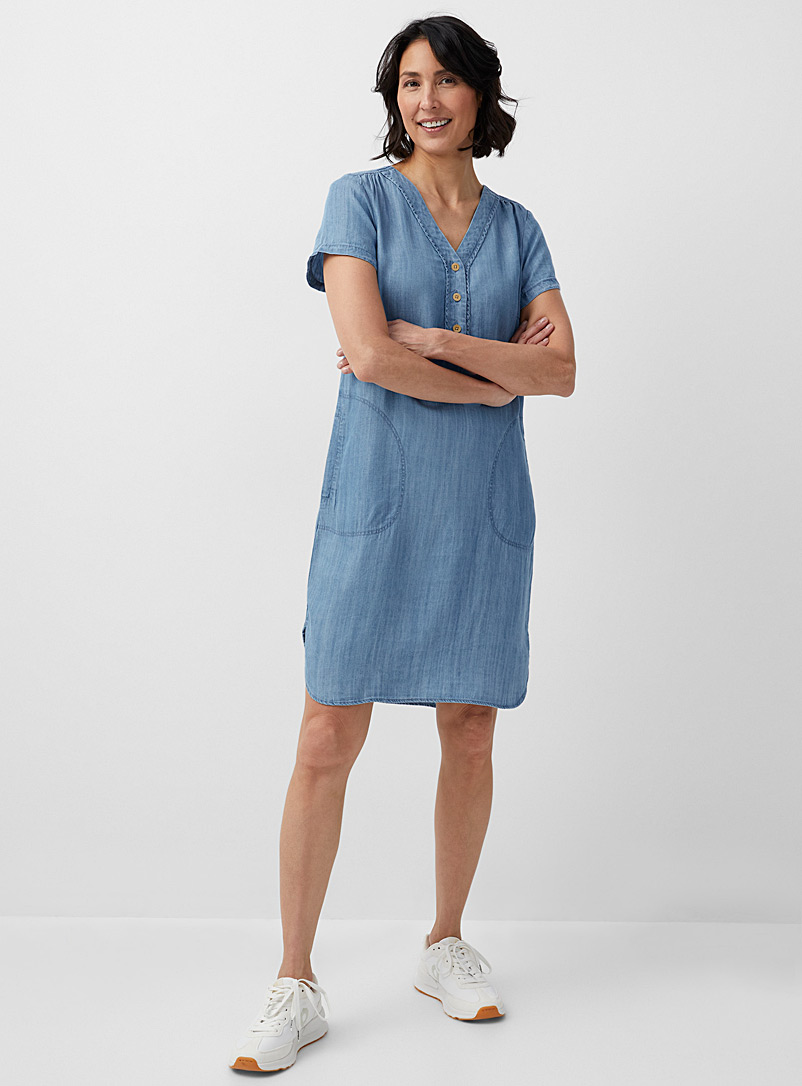 Part Two Blue Kamonas lyocell denim dress for women