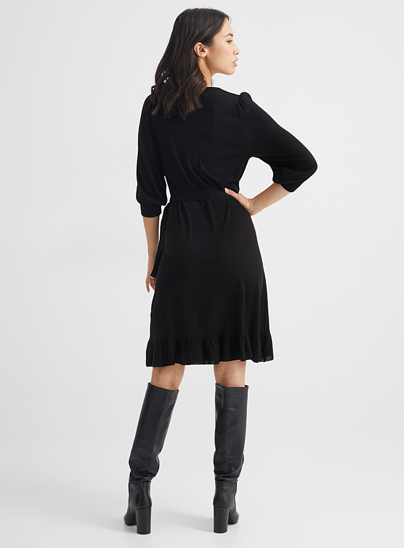 Part Two: La robe portefeuille Lyna Noir pour femme
