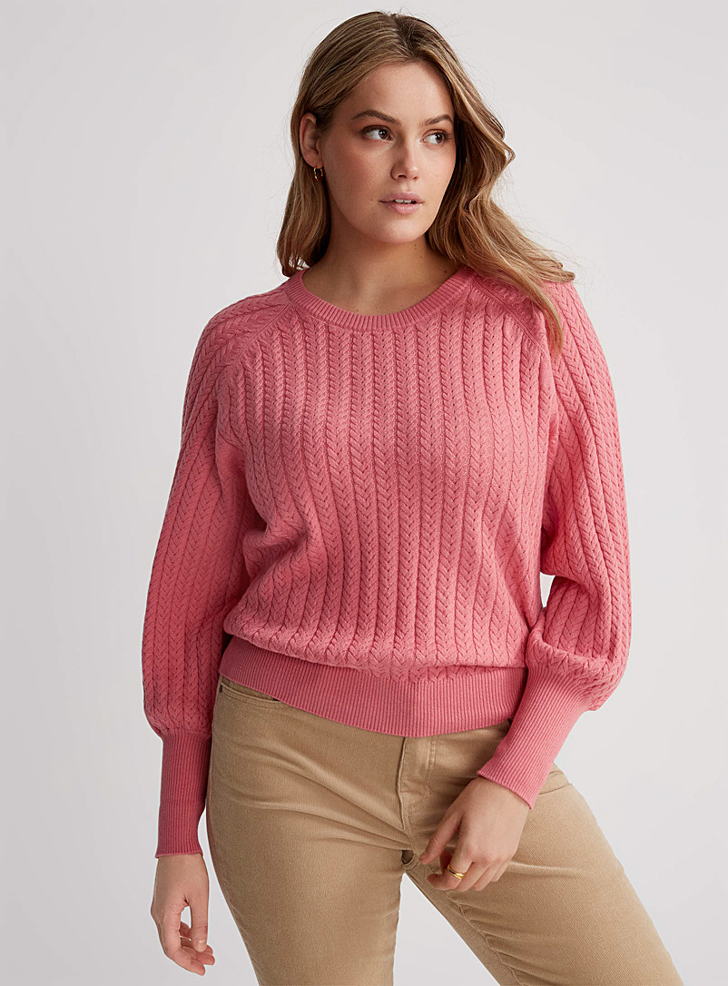 Part Two Pink Tilda puff-sleeve twisted sweater for women