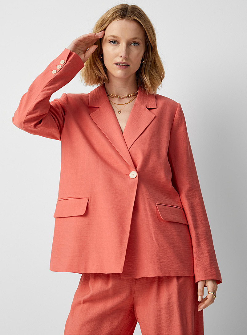 Part Two Dusky Pink Telana crossover coral blazer for women