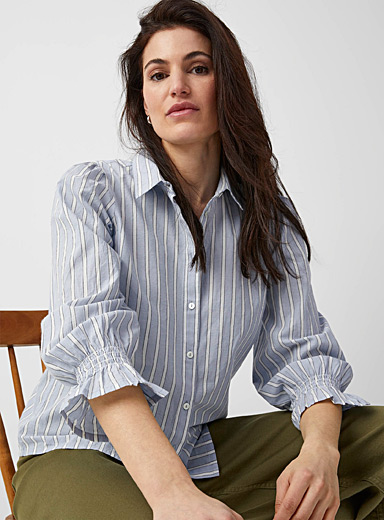 Nevin puff-sleeve striped shirt | Part Two | | Simons