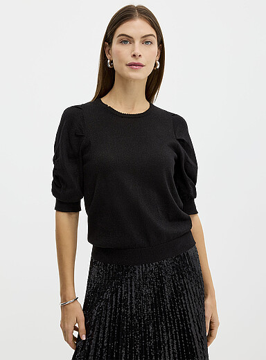 Pull Noir Scintillant Next Femme - Taille 6, Manches Fendues - Occasion Très Bon état