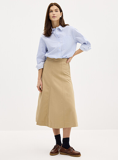 Part Two: La jupe chino &eacute;vas&eacute;e Petrina Sable pour femme