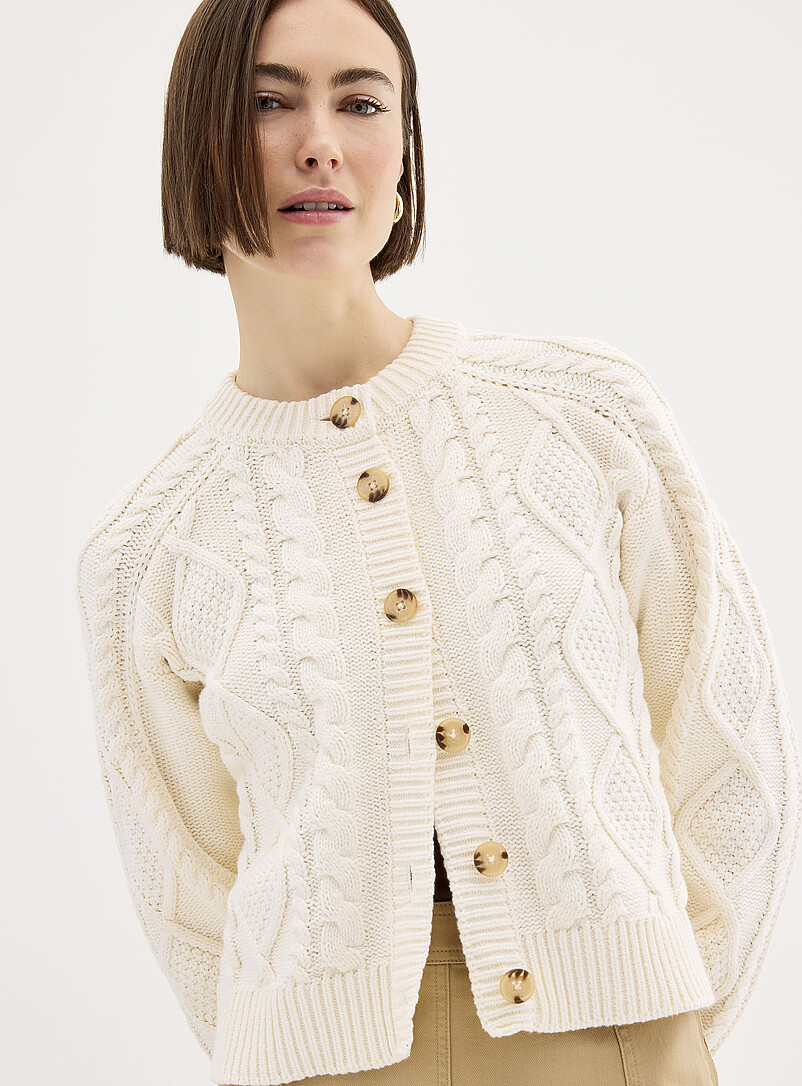 Thick-knit twisted-cable cardigan | Part Two | Shop Women's