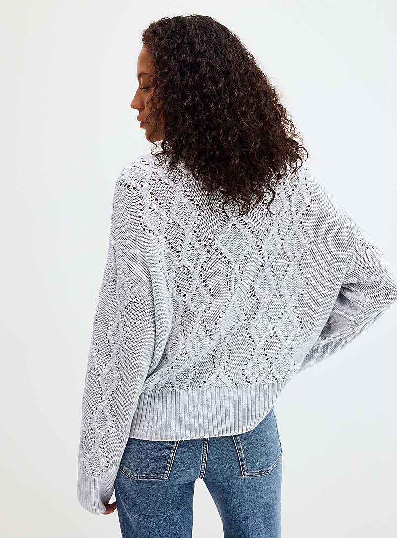 Textured openwork mock-neck sweater | Part Two | Shop Women's