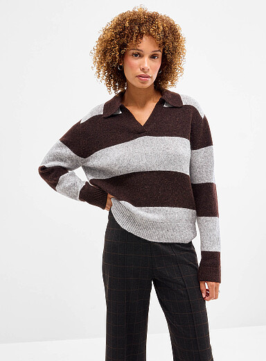 Part Two: Le chandail rugby col Johnny coton bio Charlott Chocolat - Espresso pour femme