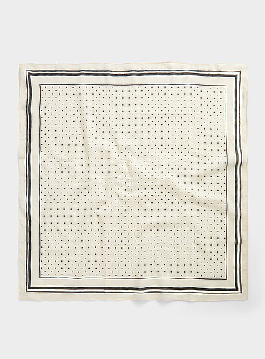 Striped and dotted 100% cotton scarf