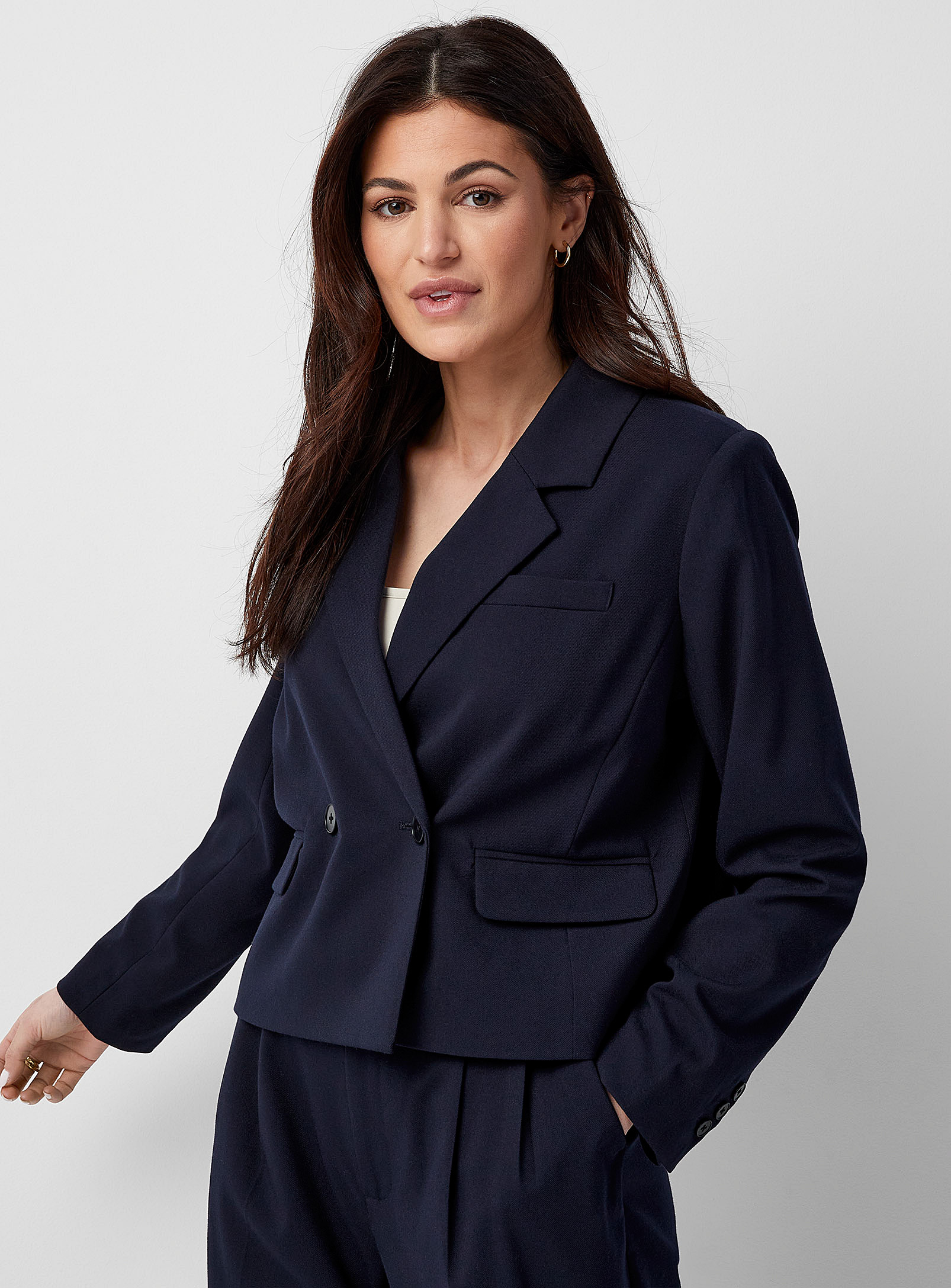Part Two - Women's Caisha navy blue cropped Blazer Jacket