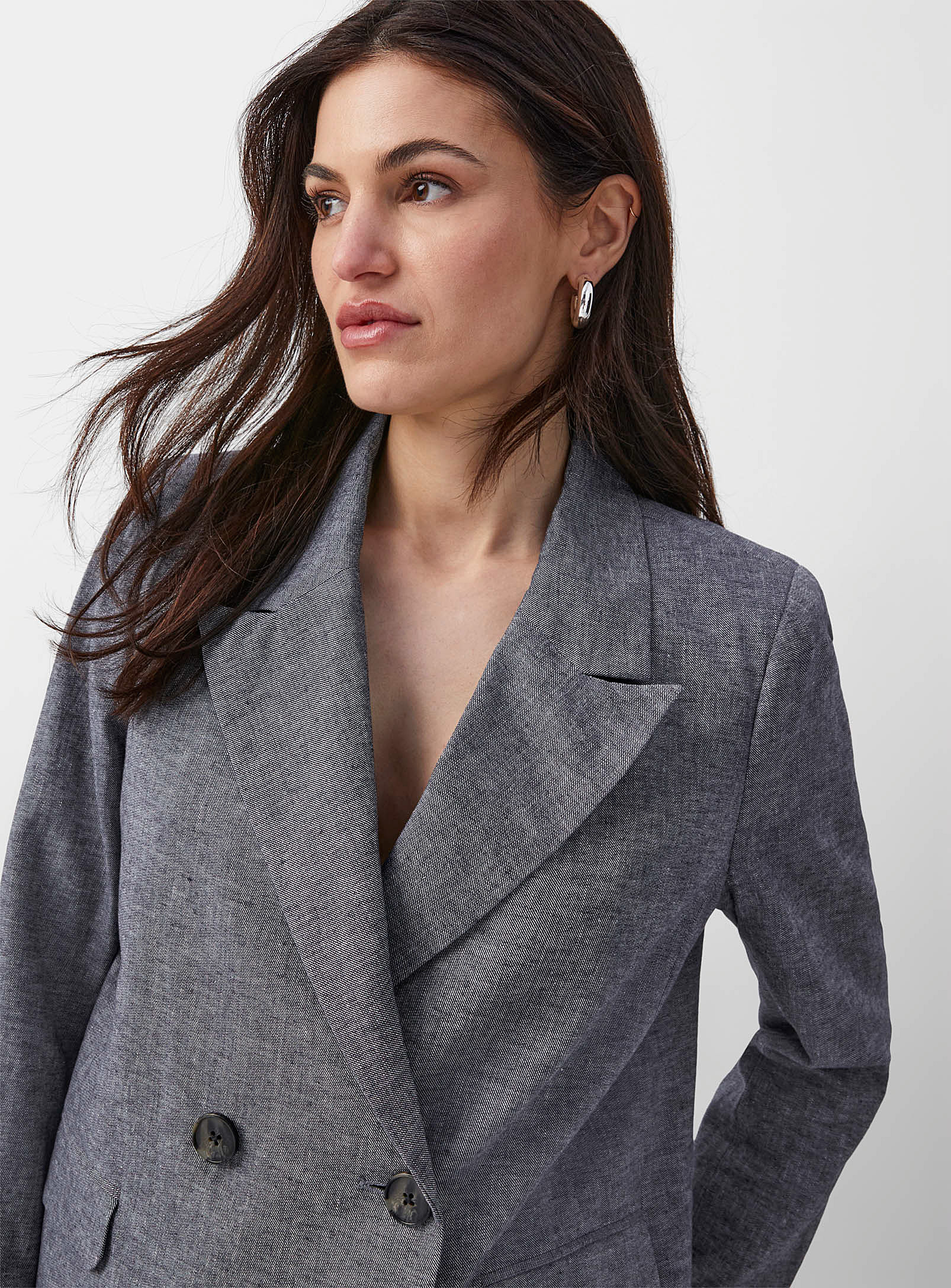 Part Two - Women's Sine double-breasted chambray jacket