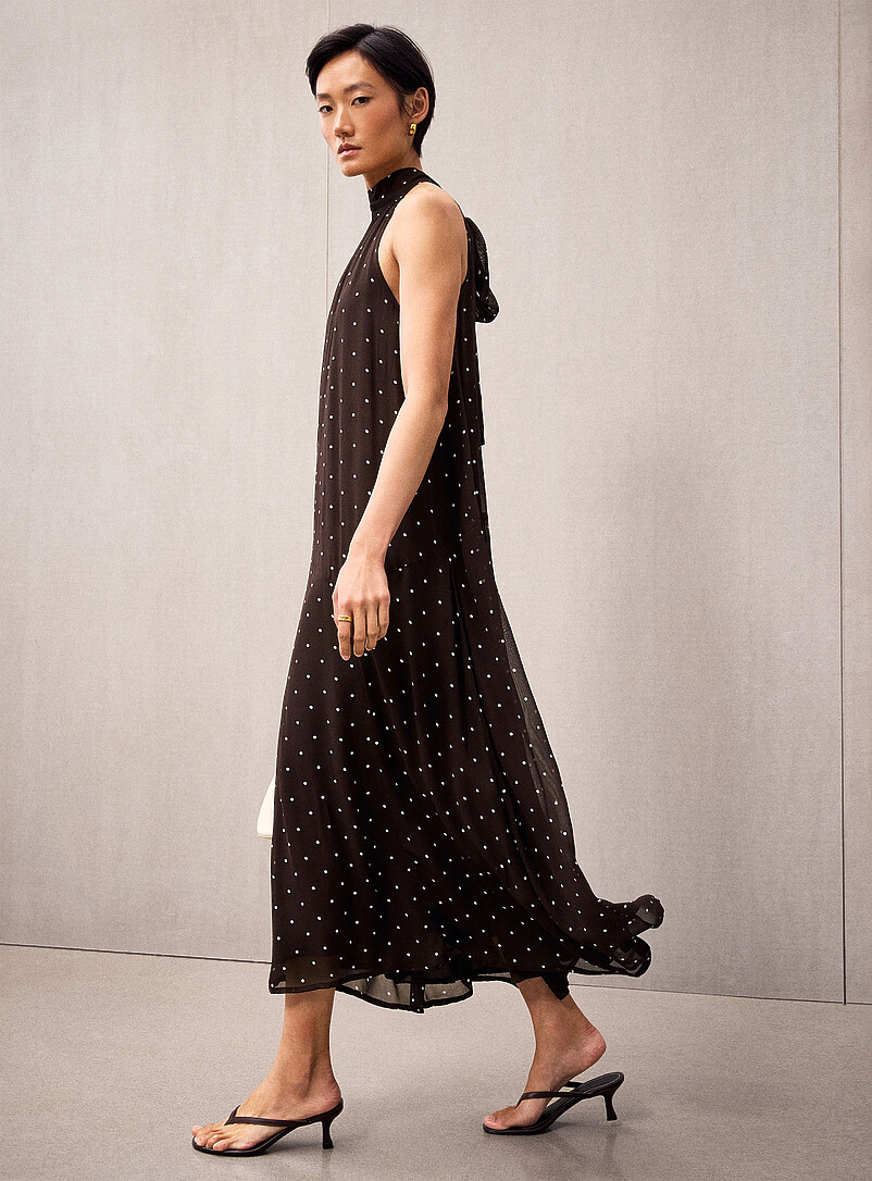 Dorthemie high neckline polka-dotted dress product image (primary)