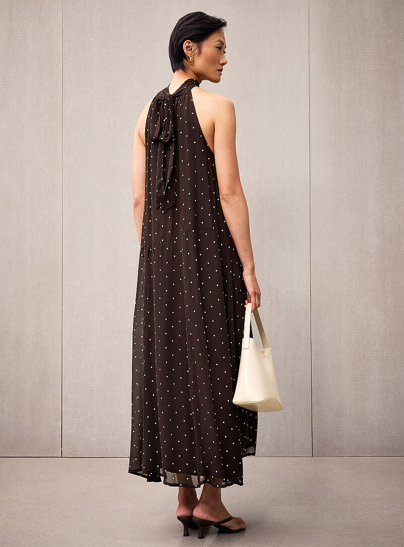 Dorthemie high neckline polka-dotted dress product image 3