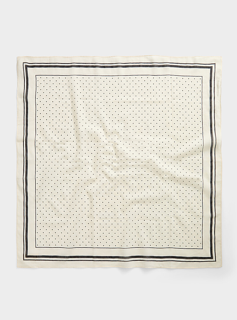 Striped And Dotted 100% Cotton Scarf