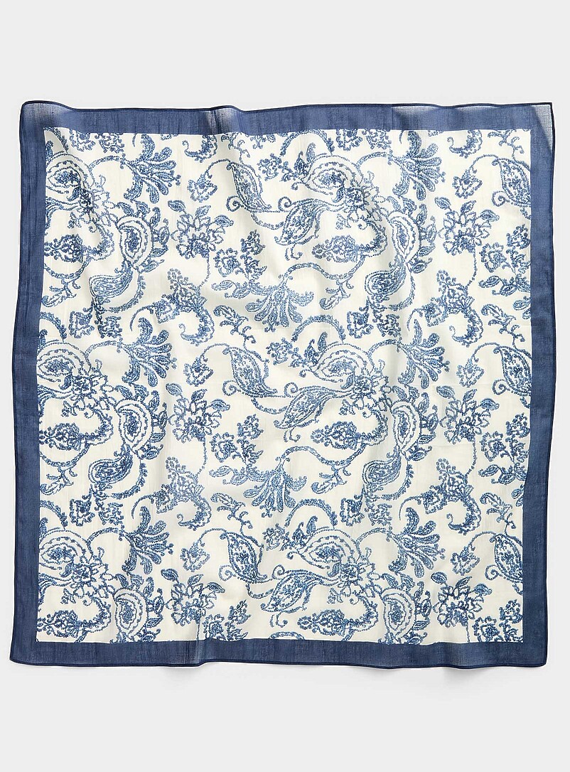 Large Sheer 100% Cotton Paisley Scarf