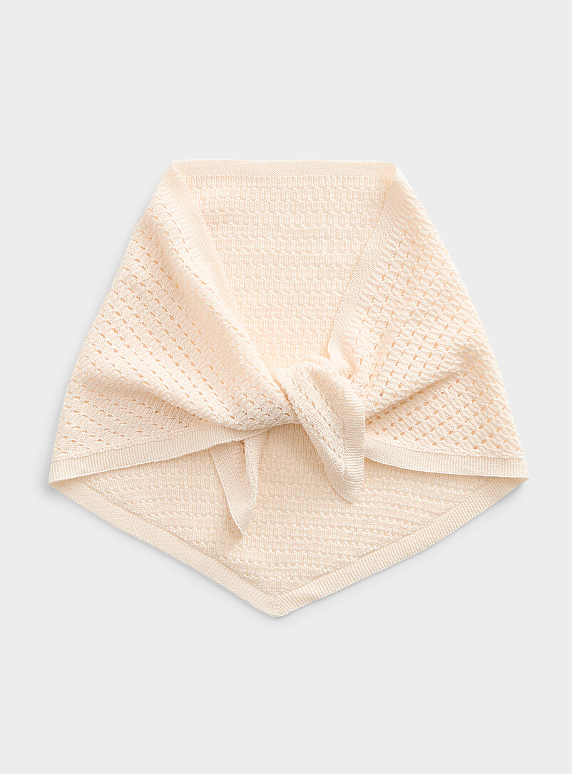 Pointelle knit triangular scarf product image (primary)