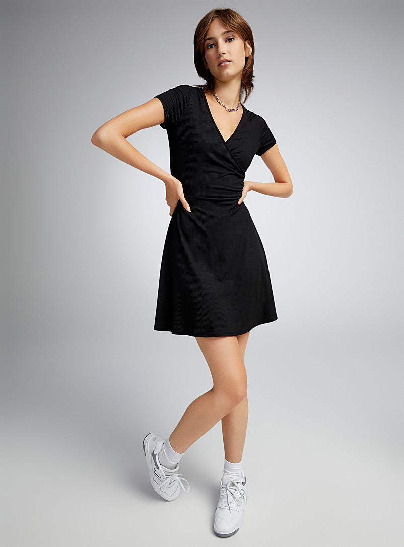 Twik Oxford Ribbed crossover dress for women