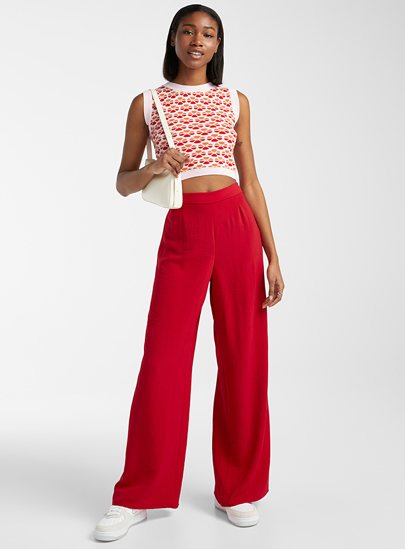 Twik Red Extra-long wide-leg pant for women