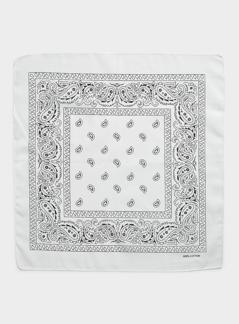 Simons White Boteh bandana for women