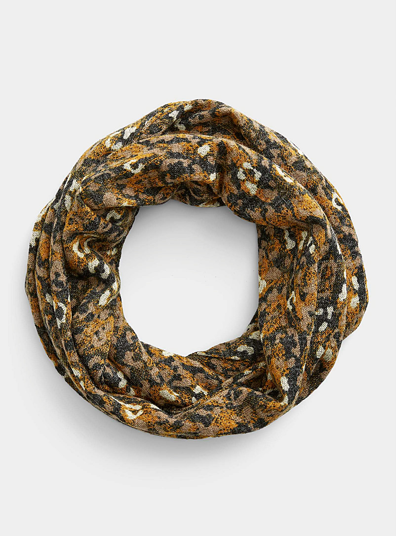 Sanibel Patterned Brown Leopard infinity scarf for women