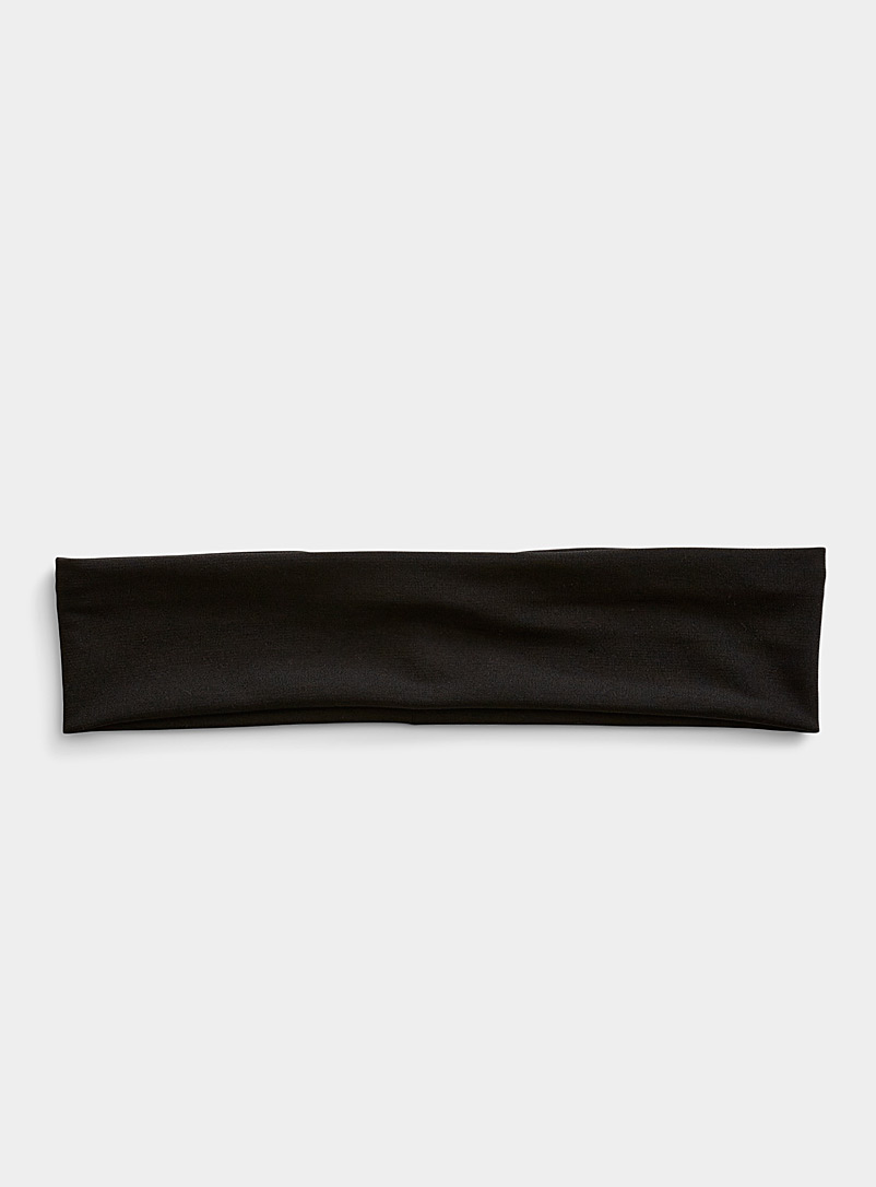 Simons Black Solid stretch headband for women