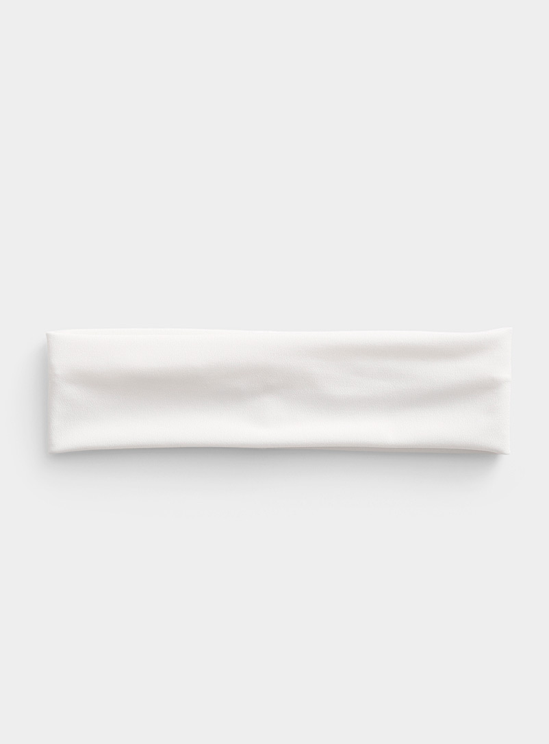Simons Ivory White Solid stretch headband for women