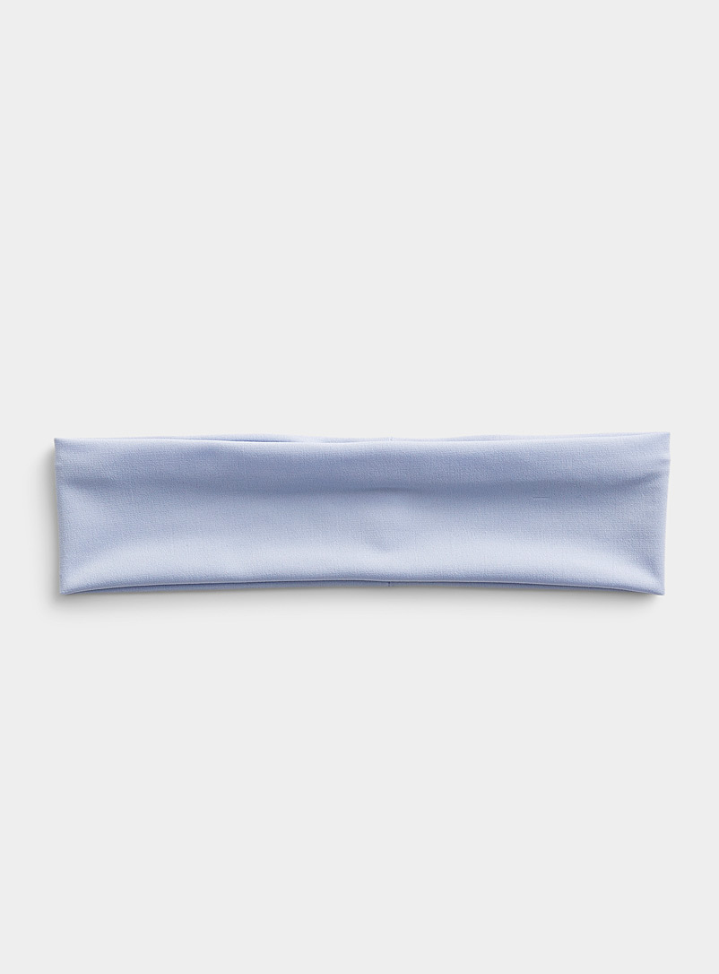 Simons Blue Solid stretch headband for women