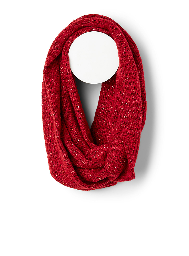 Sanibel: Le foulard éternité maille mouchetée Rouge pour femme