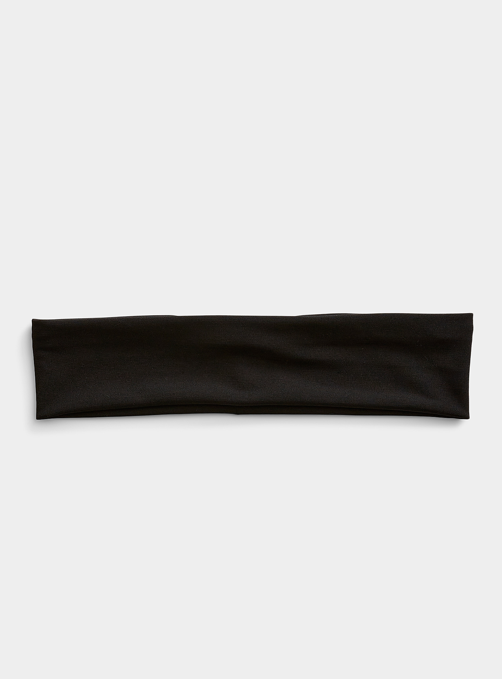 Simon's Solid Stretch Headband In Black