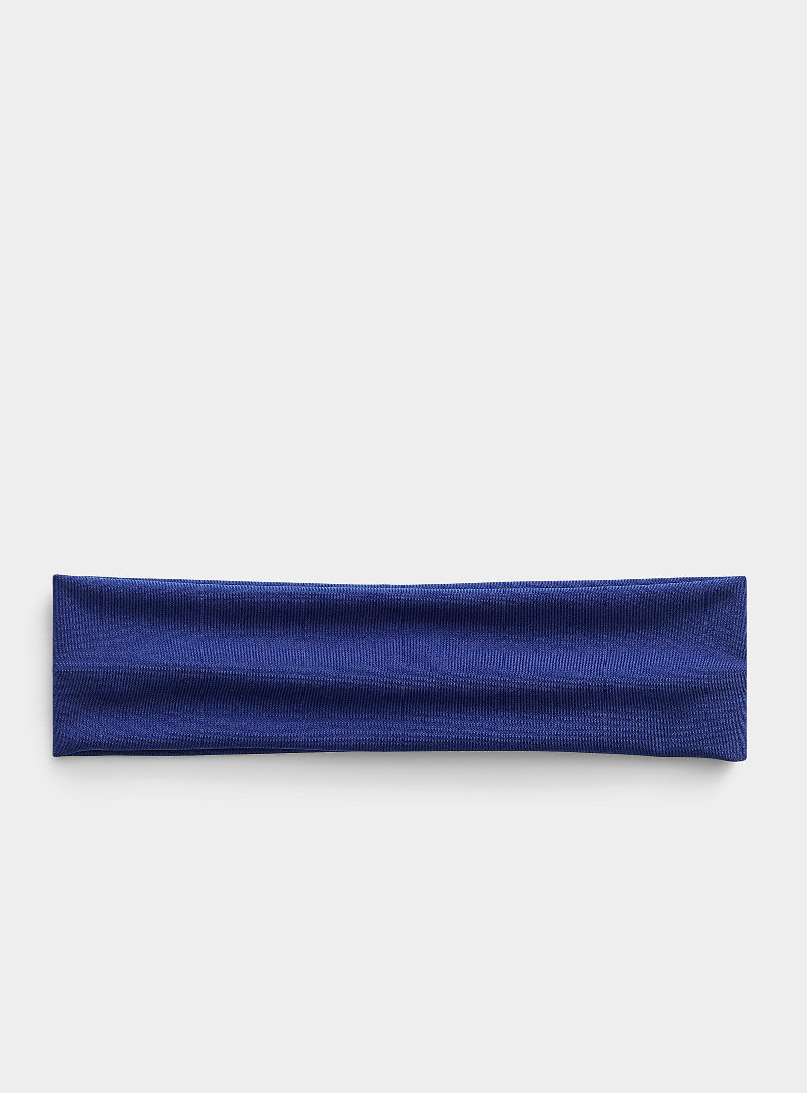 Simon's Solid Stretch Headband In Indigo/dark Blue