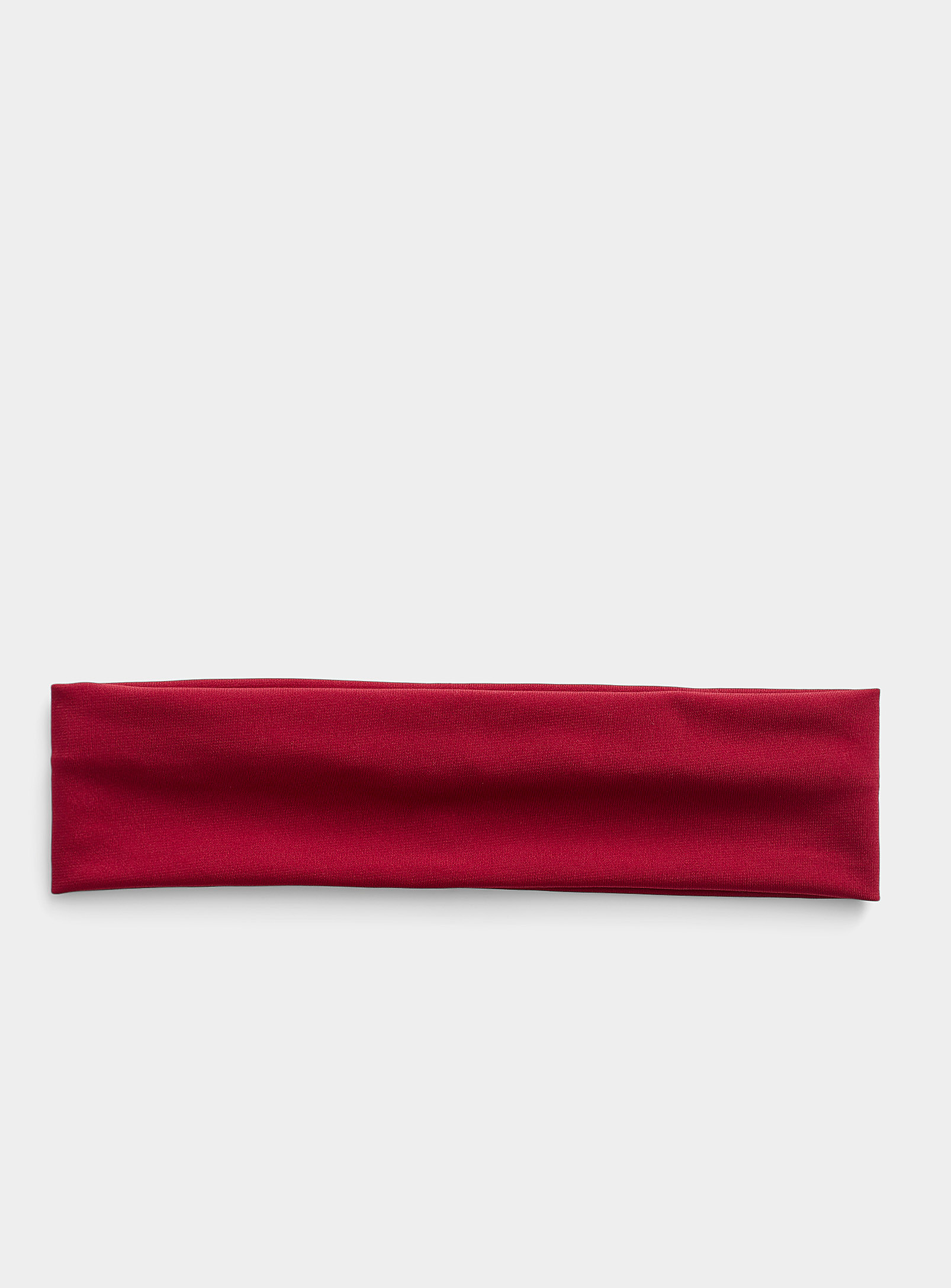 Simon's Solid Stretch Headband In Burgundy