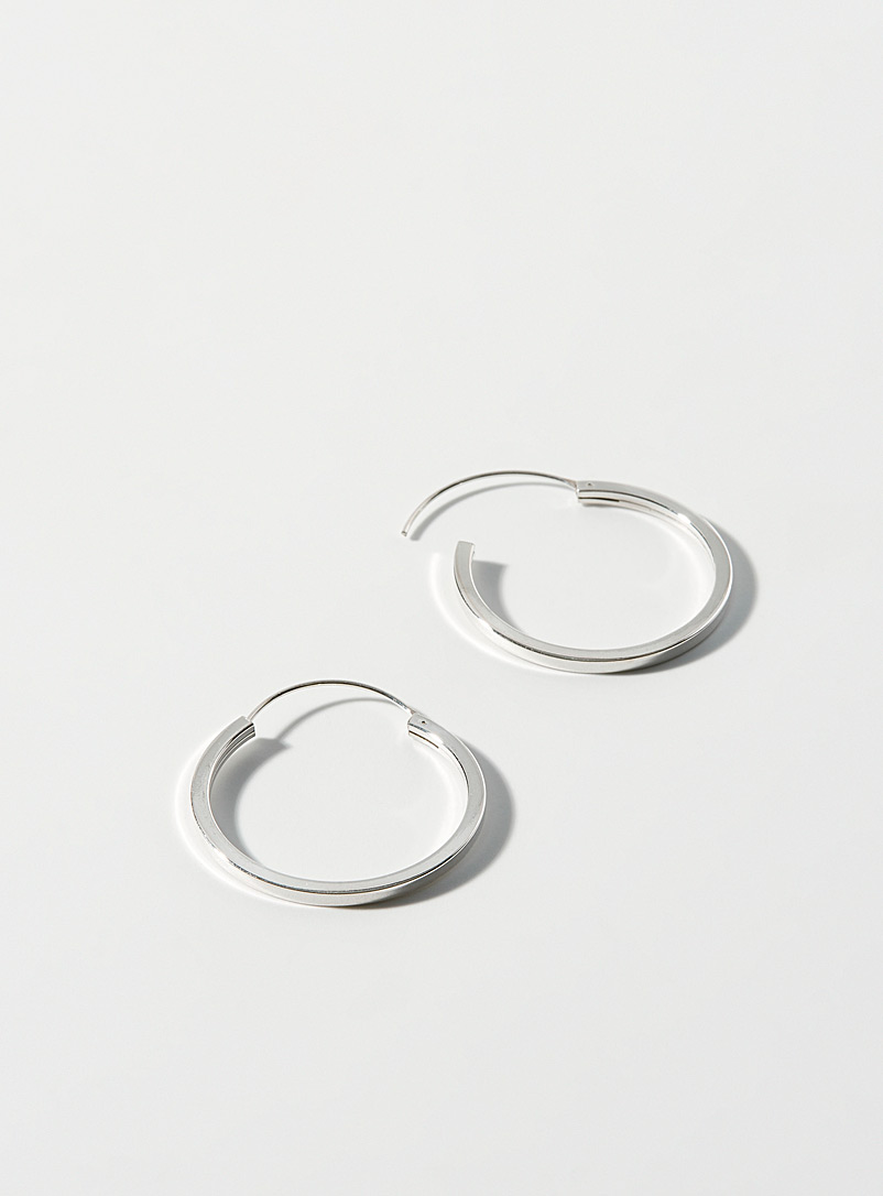 Simons Silver Thin silver hoops for women