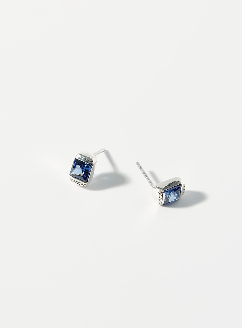 Simons Silver Tanzanite blue earrings for women