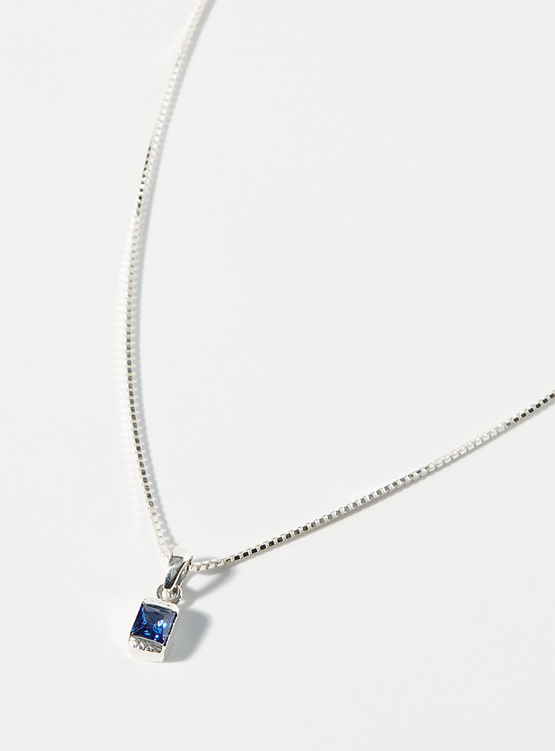 Simons Silver Tanzanite blue necklace for women