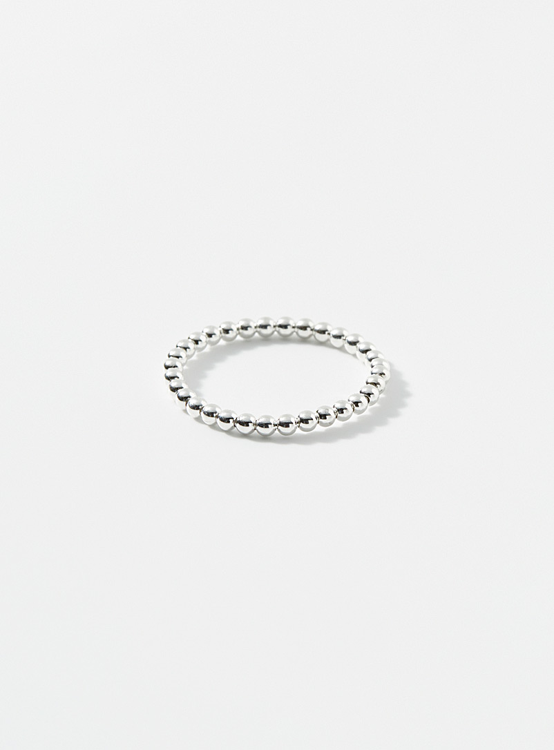 Simons Silver Silver bead ring for women