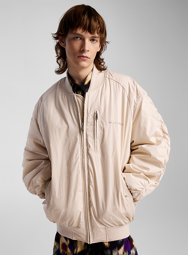 Isabel Marant Ivory White Bakya sand-coloured bomber jacket for men