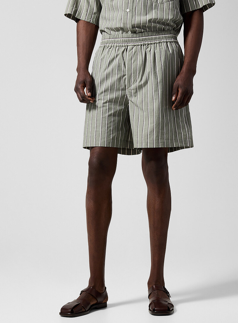 Isabel Marant Green Vataya vertical stripes short for men