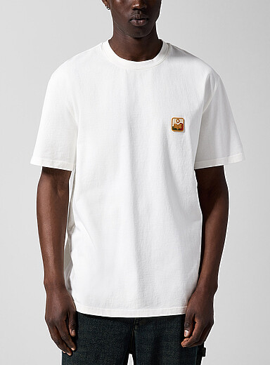 Isabel Marant Ecru/Linen Hugo logo patch T-shirt for men