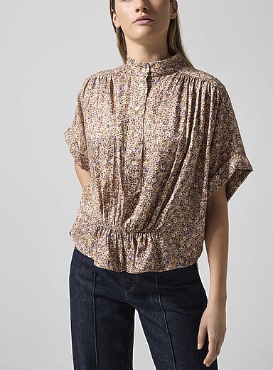 La blouse en cr&ecirc;pe de soie Azalea