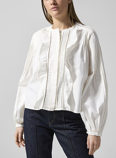 La blouse &agrave; plis cousus Cubraly
