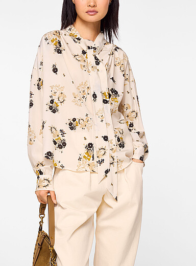 Isabel Marant Off White Fedry tie-neck strips printed blouse for women