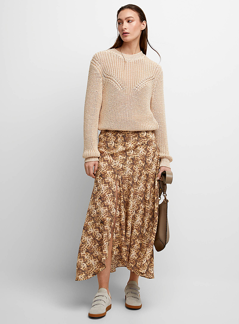 Isabel Marant Tan Sakura silk skirt for women