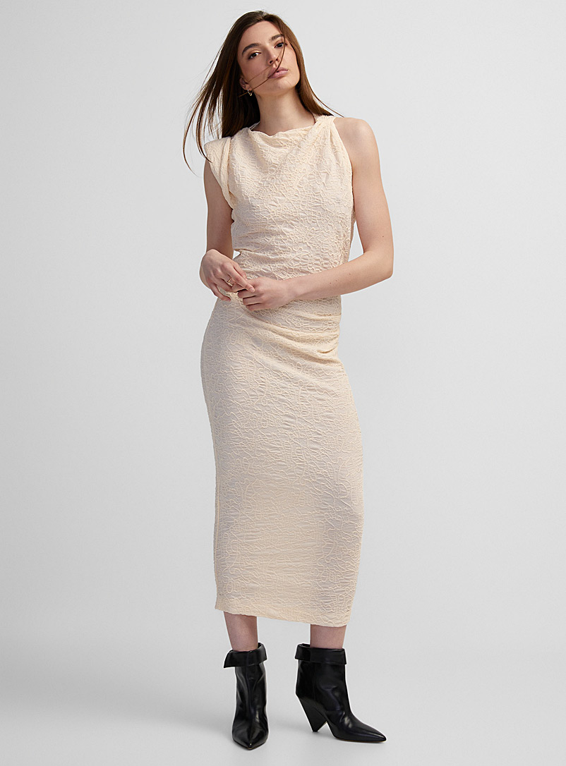 Isabel Marant Ecru/Linen Franzy asymmetrical dress for women