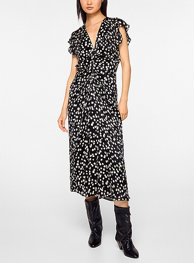 Isabel Marant Black and White Lyndsay silk-blend dress for women