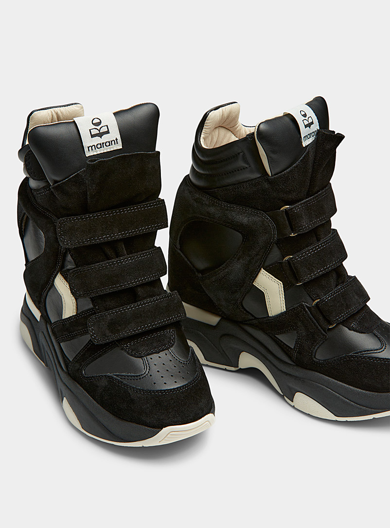 Isabel Marant Black Balskee leather and suede platform sneakers Women for women