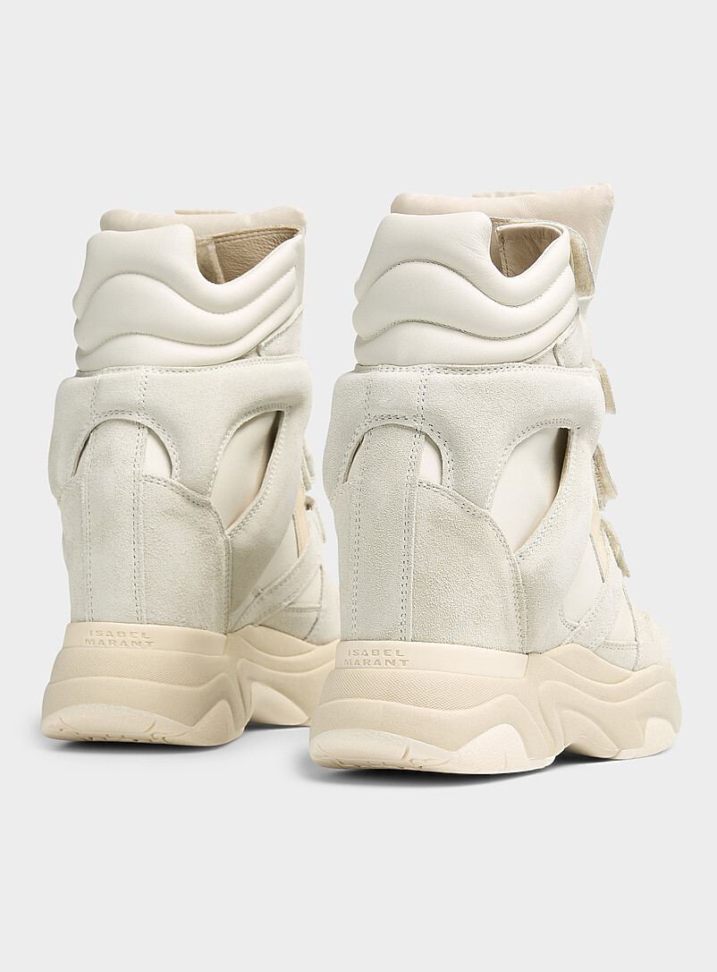 Isabel Marant: Le sneaker compens&eacute; cuir et su&egrave;de Balskee Femme Noir pour femme