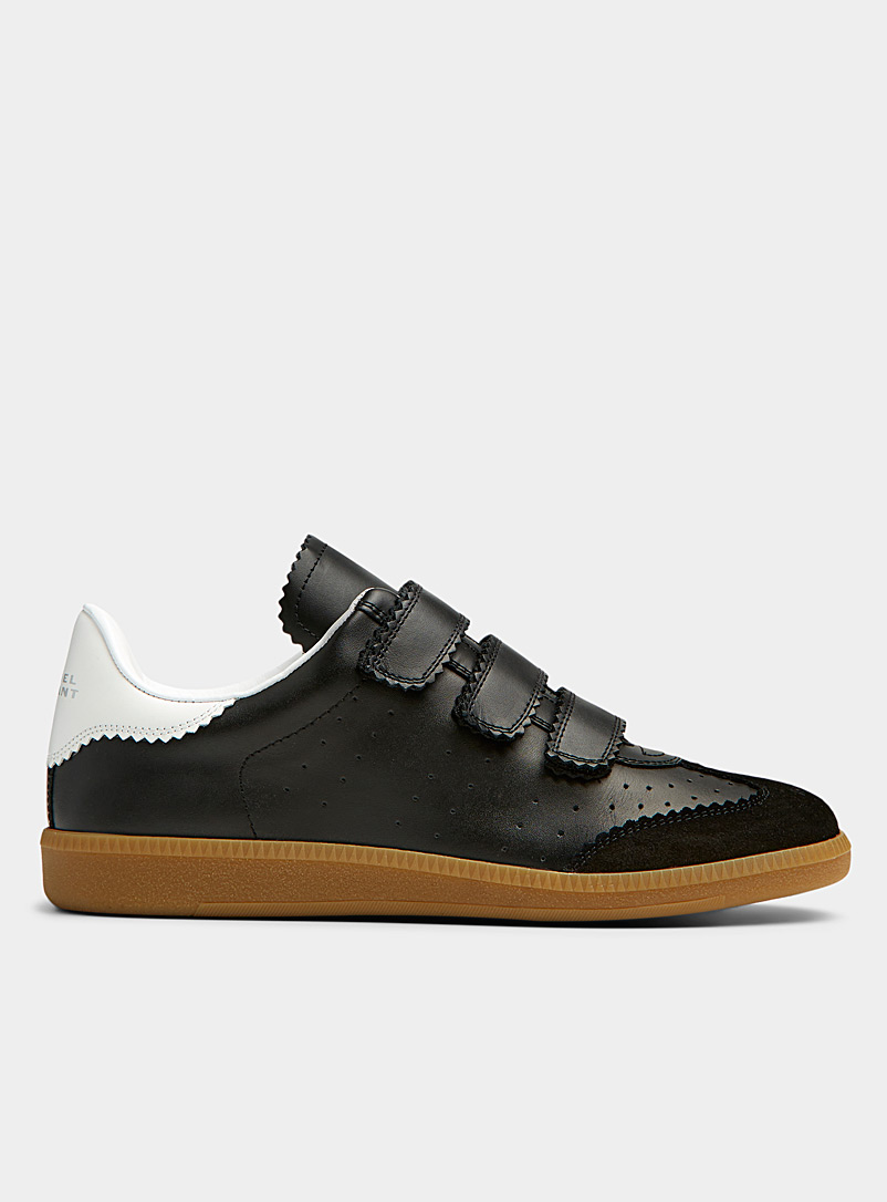 Isabel Marant Black Beth serrated leather sneakers for women